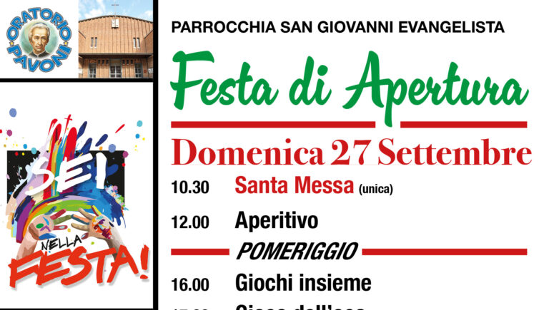 Festa di Apertura: 27 settembre