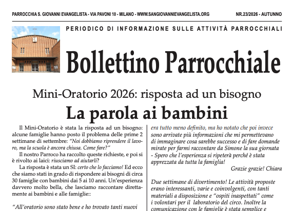 Bollettino nr. 23 – Festa Apertura 27 Settembre